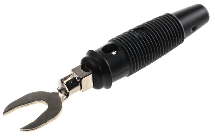 Hirschmann Test & Measurement Black Male Test Terminal, 4 mm Connector, Screw Termination, 30A, 30 V ac, 60V dc, Nickel