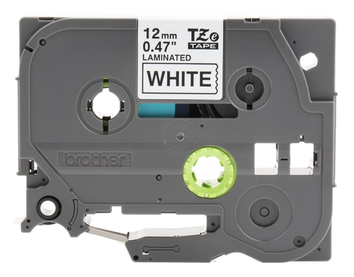 Brother Black on White Label Printer Tape, 8 m Length, 12 mm Width