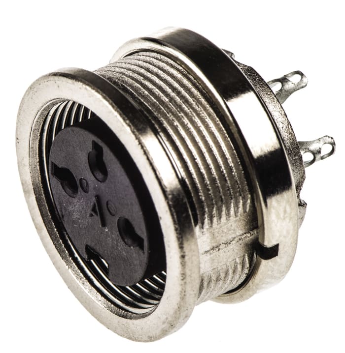 Amphenol C 091 D Series, 3 Pole Din Socket Socket, 5A, 300 V ac/dc IP67, Screw On
