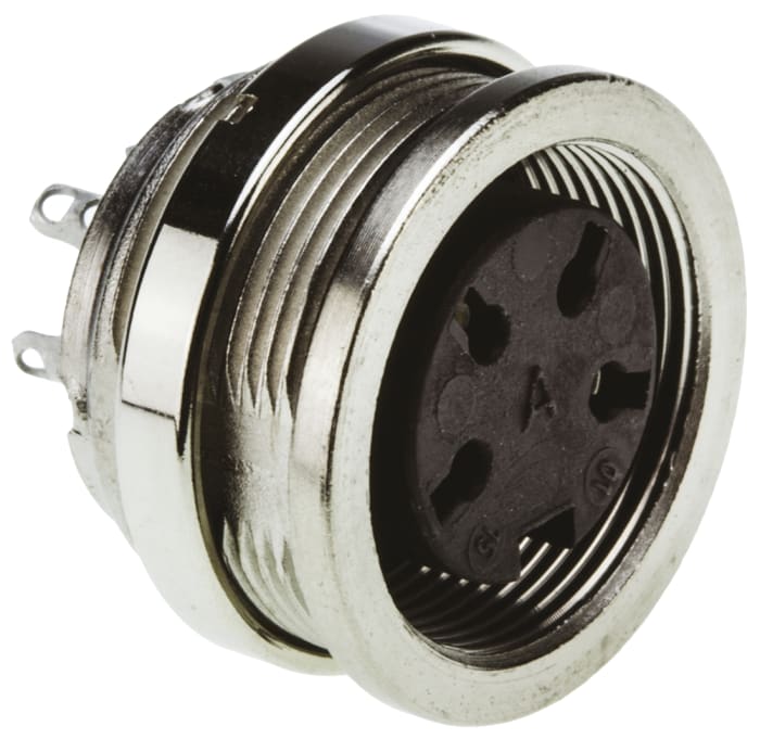 Amphenol C 091 D Series, 4 Pole Din Socket Socket, 5A, 300 V ac/dc IP67, Screw On