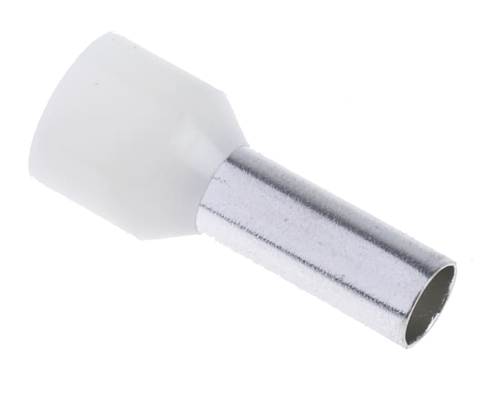 RS PRO Insulated Crimp Bootlace Ferrule, 12mm Pin Length, 4.5mm Pin Diameter, 10mm² Wire Size, Ivory