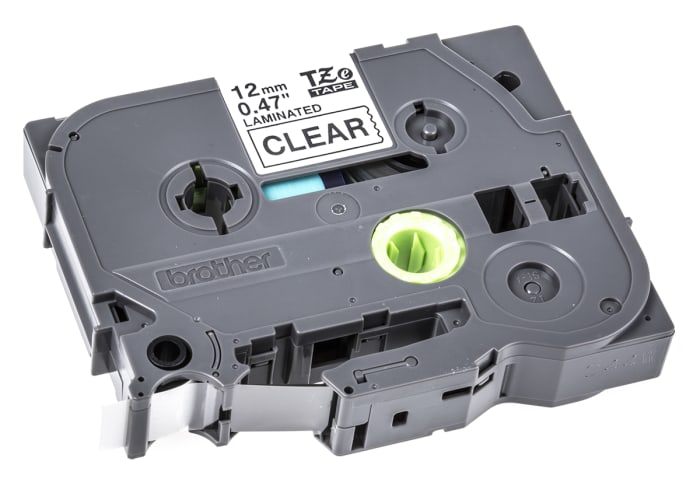 Brother Black on Transparent Label Printer Tape, 8 m Length, 12 mm Width