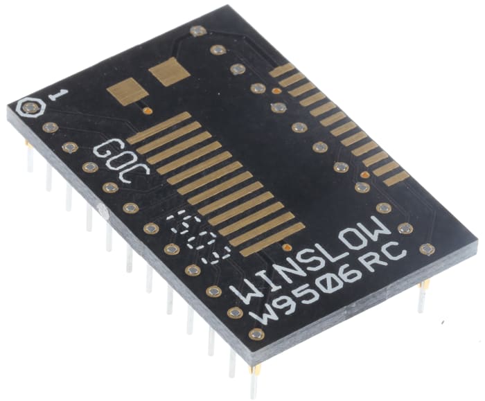 Winslow Straight Through Hole Mount 1.27 mm, 2.54 mm Pitch IC Socket Adapter, 24 Pin Female SOP to 24 Pin Male DIP