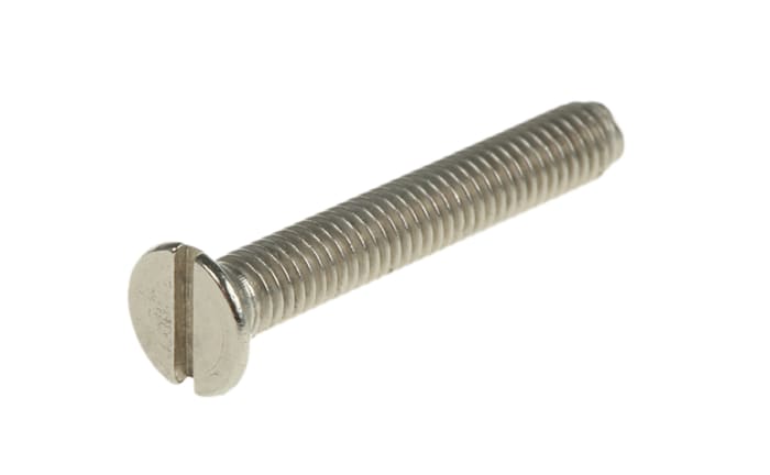 RS PRO Slot M3 Countersunk A4 316 Stainless Steel Machine Screws DIN 963 x 20.0mm