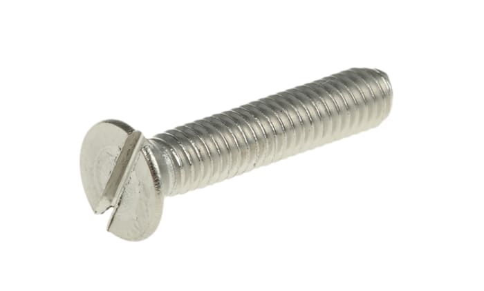 Tornillo de cabeza avellanada con huella ranurada RS PRO M4 x 20.0mm, paso de rosca 0.70mm, de Acero Inoxidable