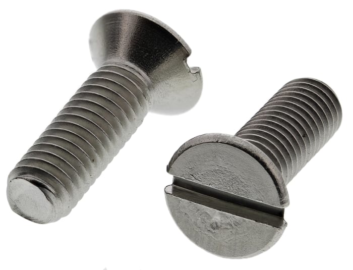 RS PRO Slot M5 Countersunk A4 316 Stainless Steel Machine Screws DIN 963 x 16.0mm