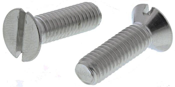RS PRO Slot M6 Countersunk A4 316 Stainless Steel Machine Screws DIN 963 x 20.0mm