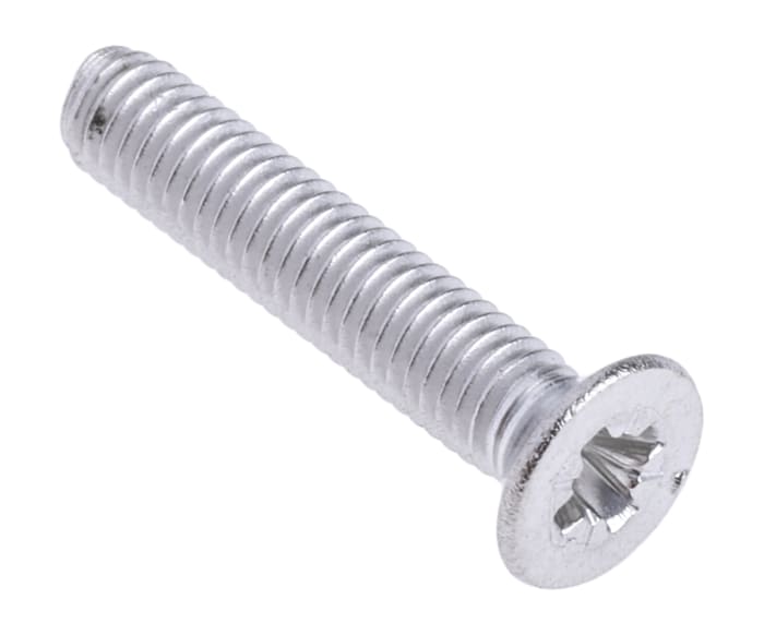 RS PRO Pozi M3 Countersunk A4 316 Stainless Steel Machine Screws DIN 965 x 16.0mm
