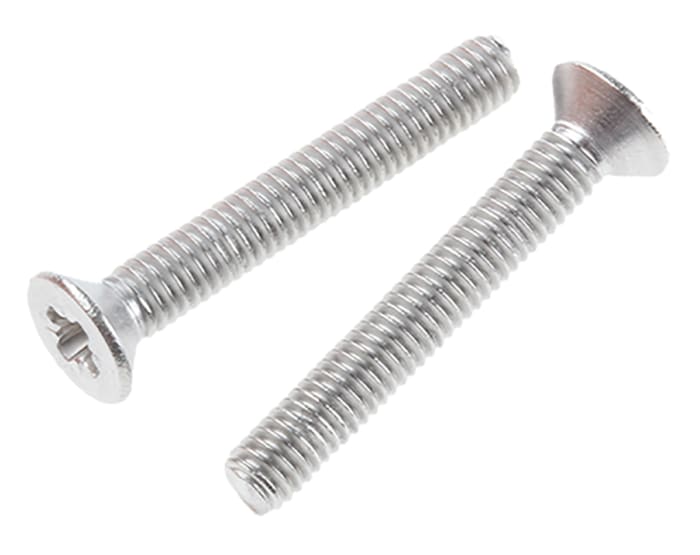  Vis à tête Fraisée Pozi, Acier inoxydable, M3, 20.0mm
