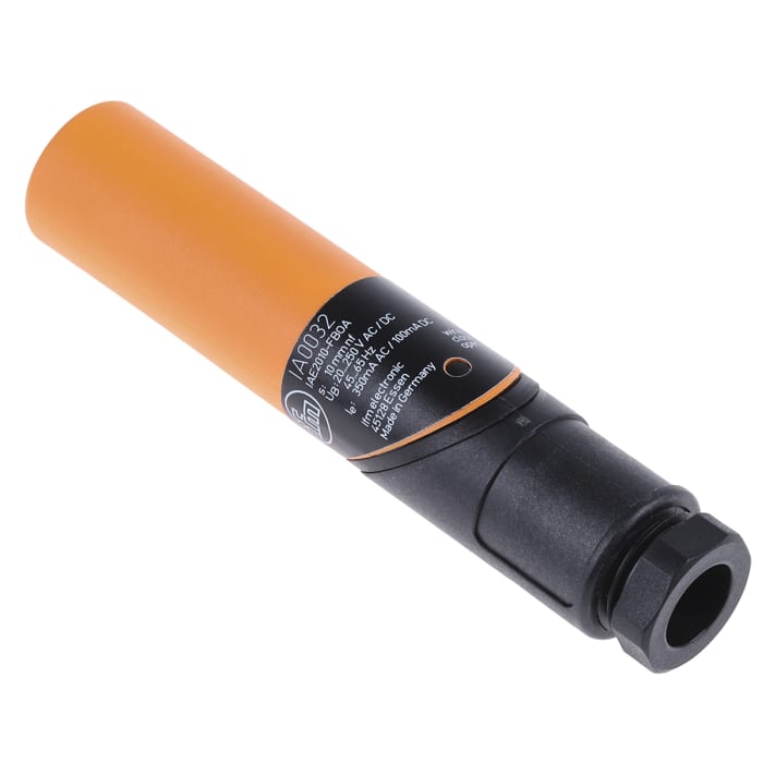 ifm electronic IA0032 Threaded Barrel Proximity Sensor, M16 2-Wire 250V ac/dc 10 mm 250 V ac 250 V dc 100 to 250 mA