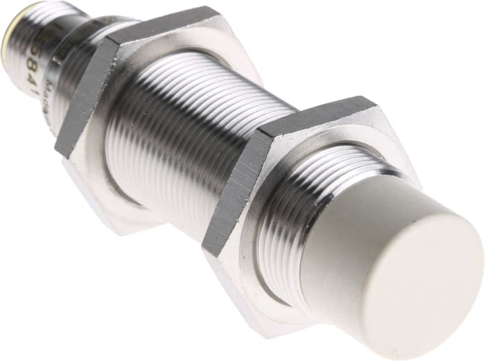 ifm electronic Inductive Threaded Barrel Proximity Sensor, M18, 12 mm Detection, PNP NO, 10 → 36 V dc