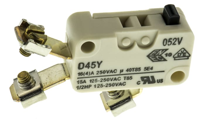 Cherry Button Microswitch, Screw Terminal, 16 A @ 250 V ac, SPDT