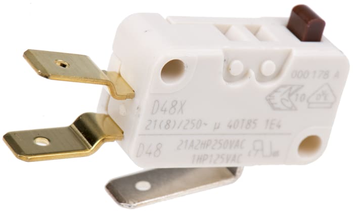 Microinterruptor, Botón SPDT 21 A a 250 V ac