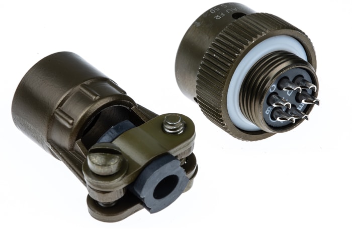 Souriau Sunbank by Eaton, 851, Copper Alloy 6 Way Cable Mount MIL Spec Circular Connector Plug, Socket Contacts,Shell