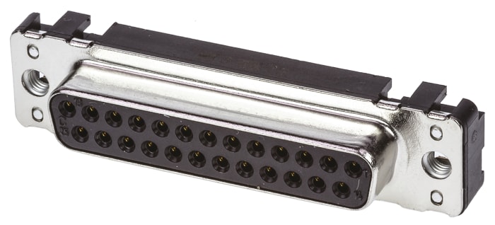 HARTING D-Sub Standard 25 Way Through Hole D-sub Connector Socket, 2.76mm Pitch, with M3 Threaded Inserts