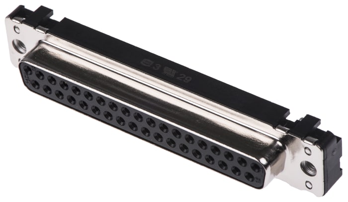 Harting 37 Way Through Hole D-sub Connector Socket, 2.76mm Pitch, with M3 Threaded Inserts