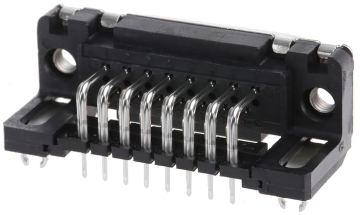HARTING 15 Way Right Angle Through Hole D-sub Connector Socket, 2.74mm Pitch, with Boardlocks, M3 Threaded Inserts