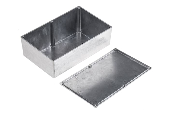 RS PRO | RS PRO Silver Silver Lid Die Cast Aluminium Enclosure, IP54 ...