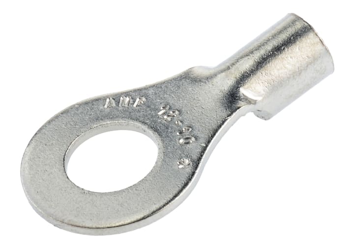TE Connectivity, STRATO-THERM Uninsulated Ring Terminal, M6 Stud Size 12 AWG 10 AWG Wire Size