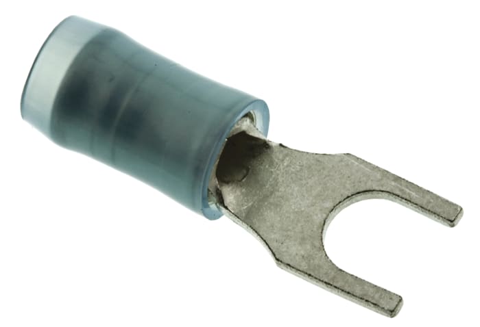 TE Connectivity, PIDG Insulated Crimp Spade Connector, 1mm² to 2.6mm², 16AWG to 14AWG, M4 (#8) Stud Size Nylon, Blue
