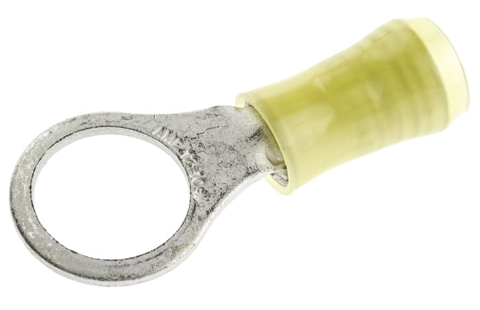Cosses à œillet TE Connectivity, Isolée, Jaune, 6.6mm², M10, 13.5mm