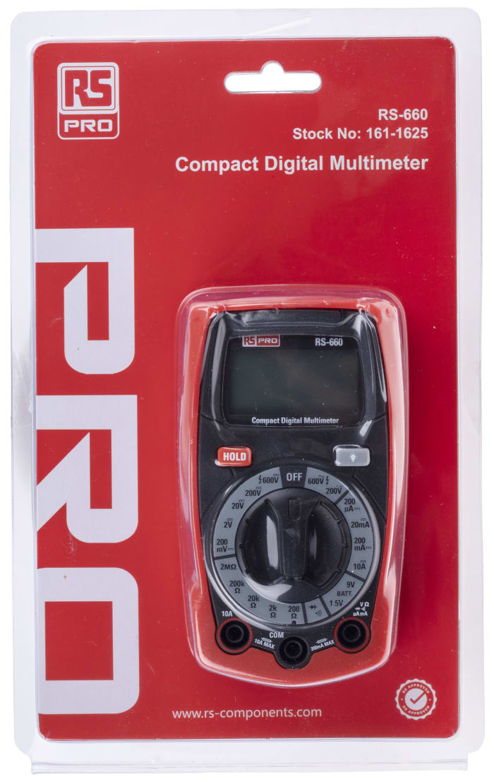 RS PRO RS PRO RS660 Handheld Digital Multimeter, True RMS, 10A ac