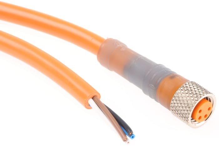 Lumberg Automation Straight Female 4 way M8 to Straight Male 4 way Unterminated Sensor Actuator Cable, 2m