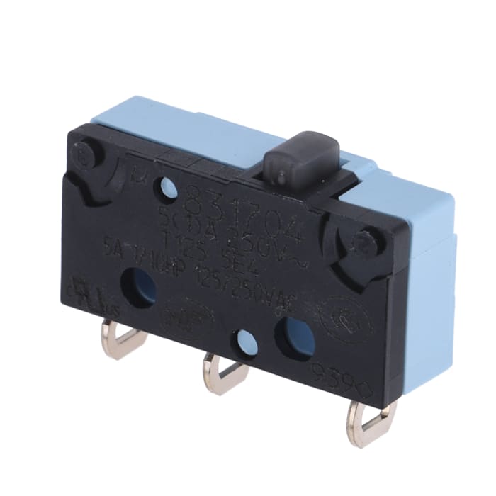 Crouzet Button Micro Switch, Solder Terminal, 5 A @ 250 V ac, SPDT, IP67