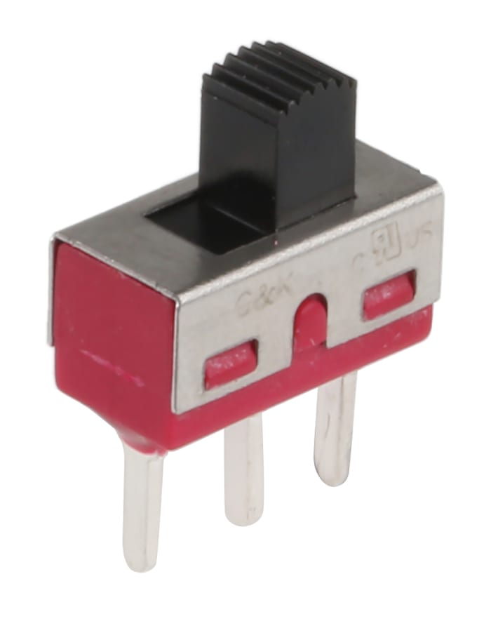 Interruptor de actuador deslizante SPDT, Enclavamiento, 6 A a 120 V ac, 6 A a 28 V dc, Montaje en PCB