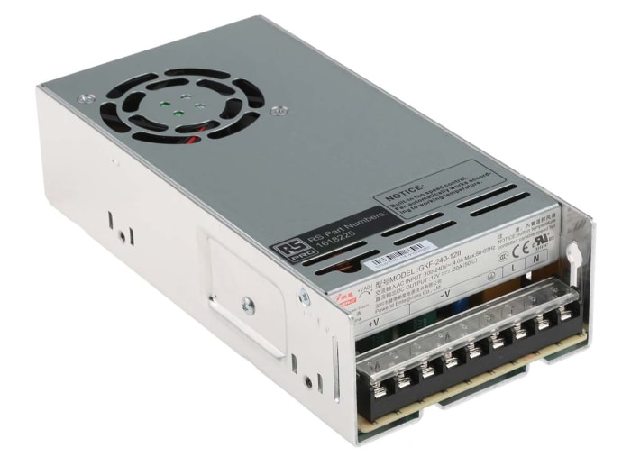 RS PRO, 240W SMPS (Anahtarlamalı Güç Kaynağı), 1 Çıkışlı, 20A