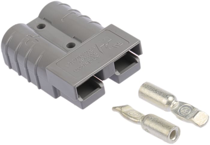 Anderson Power Products, SB50 Series Male 2 Way Battery Connector, Cable Mount, 50A, 600 V