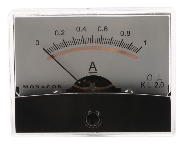 Monacor PM-2 Analogue Panel Ammeter 1A Moving Coil