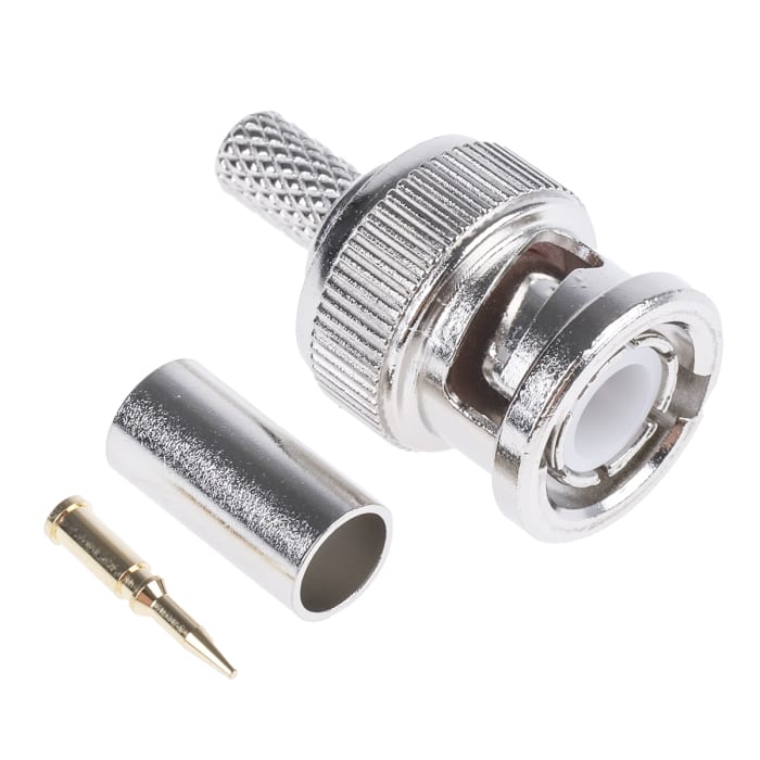TE Connectivity, Plug Cable Mount BNC Connector, 50Ω, Crimp Termination, Straight Body