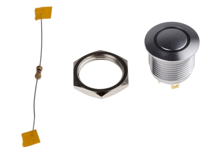 KNITTER-SWITCH MAV Series Illuminated Vandal Proof Push Button Switch, Momentary, Panel, 16 mm Cutout, SPST, White LED,