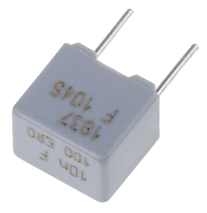 Vishay 10nF Polypropylene Capacitor PP 63 V ac, 100 V dc ±1% Tolerance Through Hole MKP 1837 Series