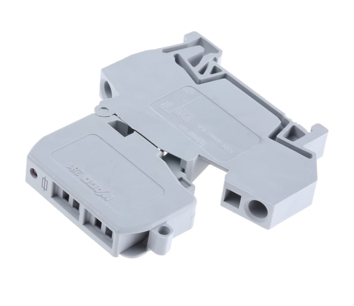 WAGO 281-622/281-541 281 Series Grey, 4mm², Single-Level, Cage Clamp Termination, Fused