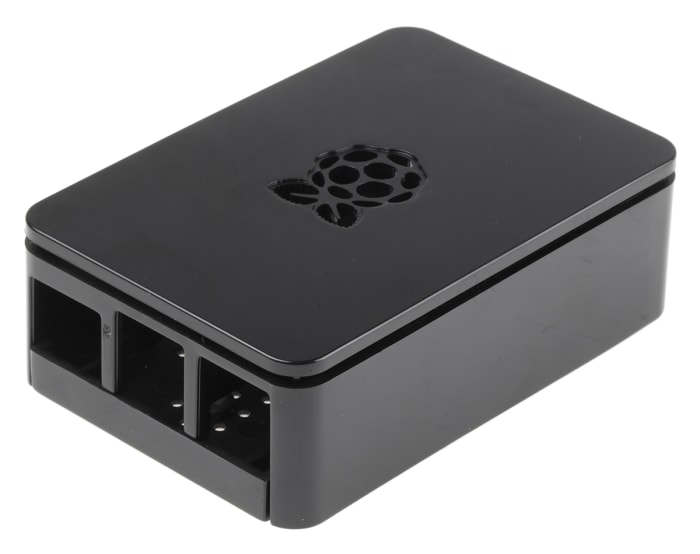 DesignSpark ABS Case for use with Raspberry Pi 2B, Raspberry Pi 3B, Raspberry Pi 3B+ in Black