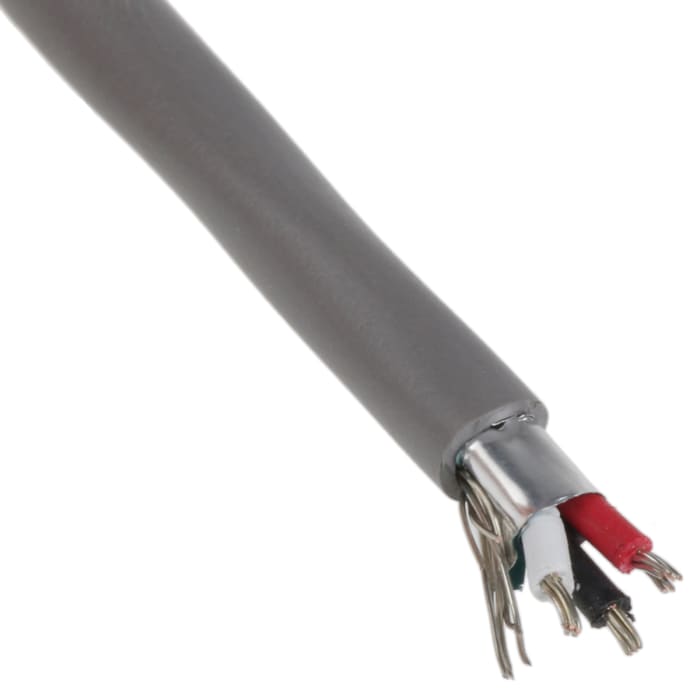 Alpha Wire Alpha Essentials Communication & Control Control Cable, 3 Cores, 0.35 mm², Screened, 100m, Grey PVC Sheath,