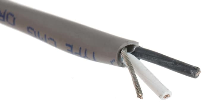 Alpha Wire Alpha Essentials Communication & Control Control Cable, 2 Cores, 0.81 mm², Screened, 100m, Grey PVC Sheath,