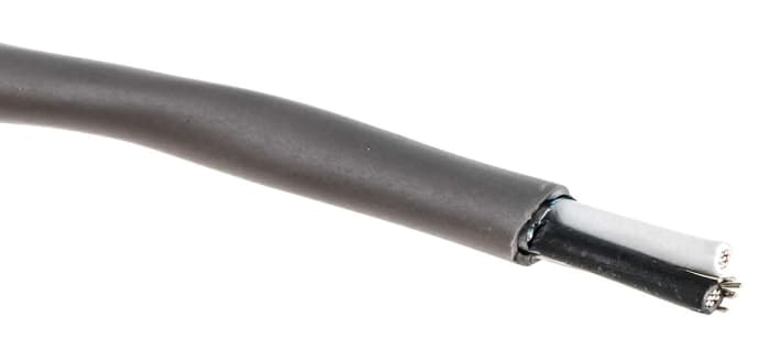 Alpha Wire Alpha Essentials Communication & Control Control Cable, 2 Cores, 0.56 mm², DEF STAN, Screened, 100m, Grey