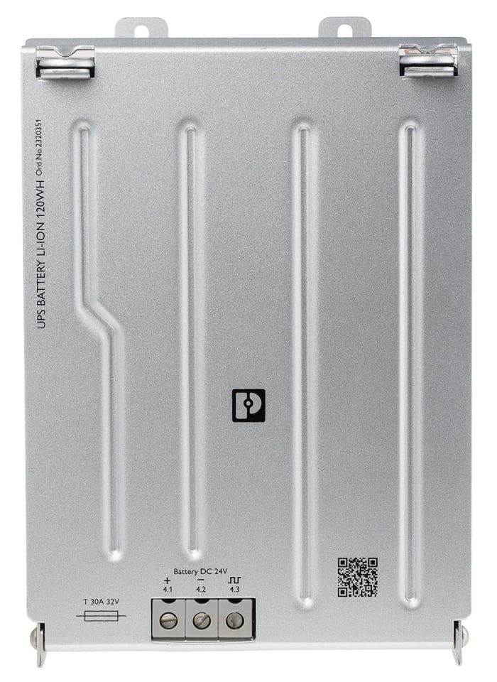 Phoenix Contact 24V dc Input DIN Rail Uninterruptible Power Supply, UPS-BAT/LI-ION/24DC/120WH