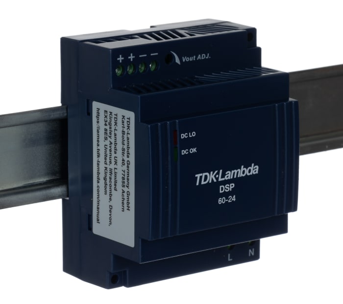 Fuente de alimentación de carril DIN TDK-Lambda, DSP, 1 salida 24V dc 2.5A 60W