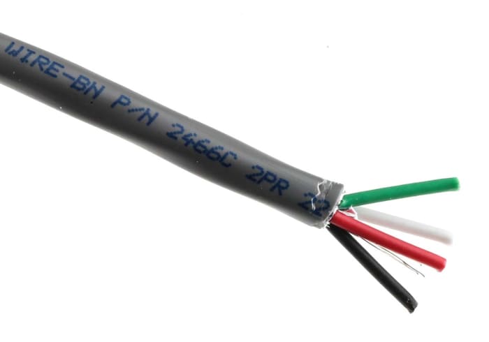 Cable de audio Alpha Wire de 2 conductores, sección 0,22 mm², Ø ext. 4.32mm, 60 Ω, long, 304m