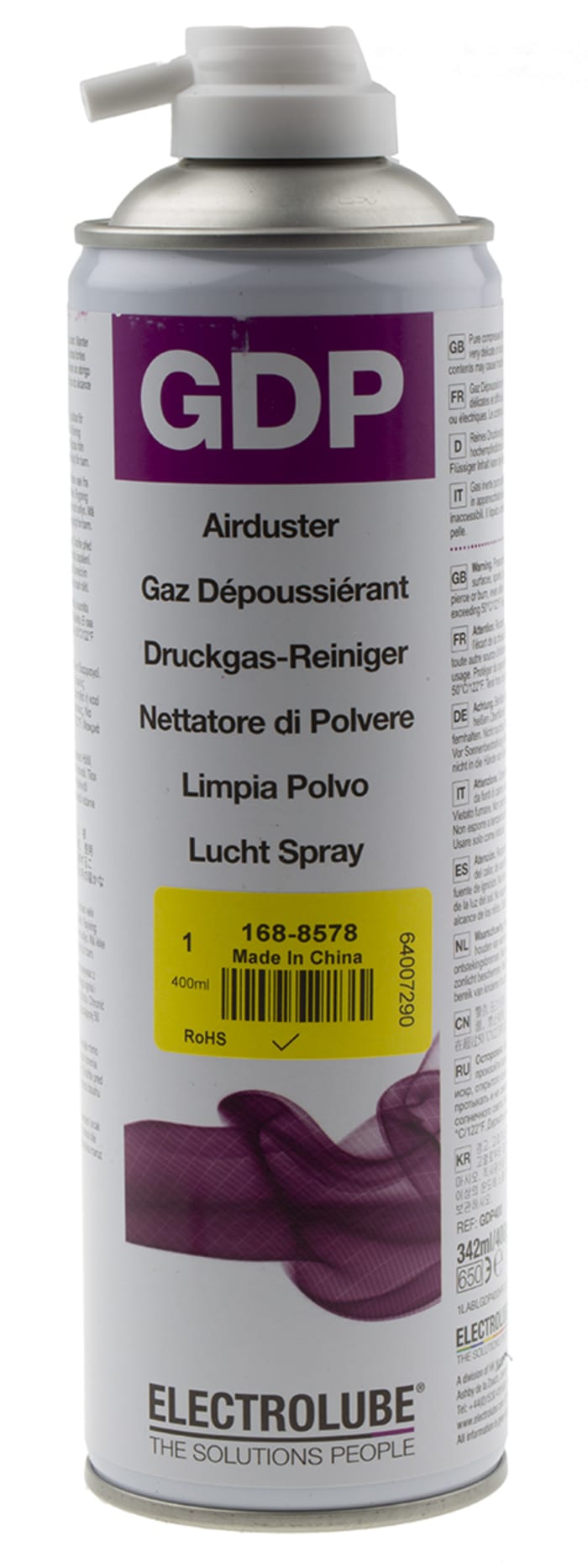 Gaz dépoussiérant Electrolube GDP 400 g/342 ml