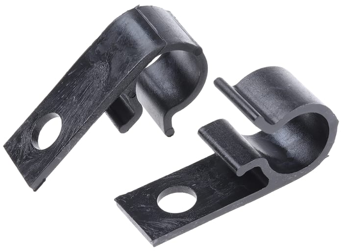 HellermannTyton Black Polyacetal Cable Clip, 15mm Max. Bundle