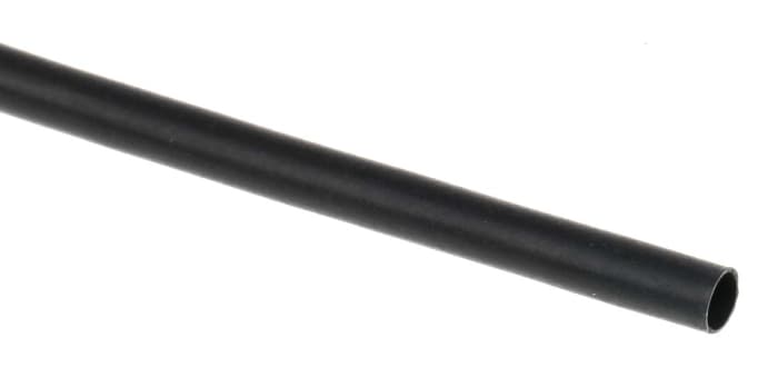 TE Connectivity Heat Shrink Tubing, Black 2.4mm Sleeve Dia. x 1.2m Length 2:1 Ratio, RNF-100 Series