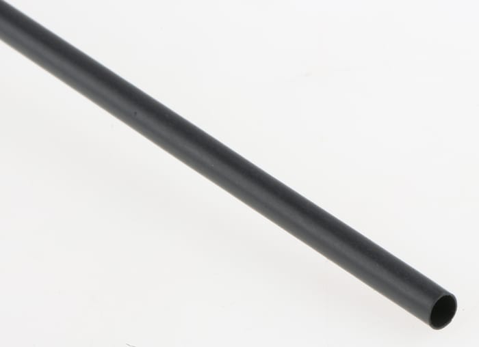 TE Connectivity Heat Shrink Tubing, Black 3.2mm Sleeve Dia. x 1.2m Length 2:1 Ratio, RNF-100 Series