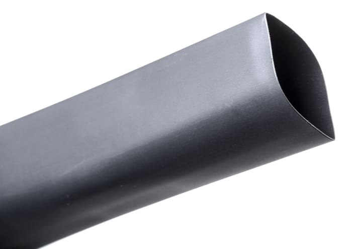 TE Connectivity Heat Shrink Tubing, Black 25.4mm Sleeve Dia. x 1.2m Length 2:1 Ratio, RNF-100 Series