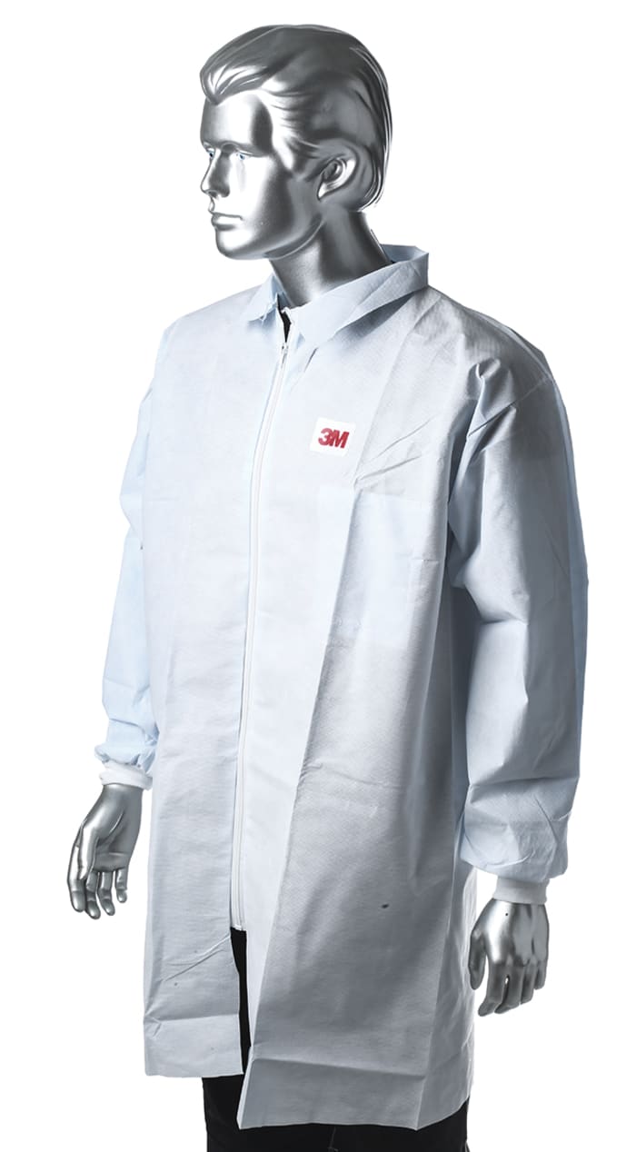 3M White Unisex Visitor Coat, L