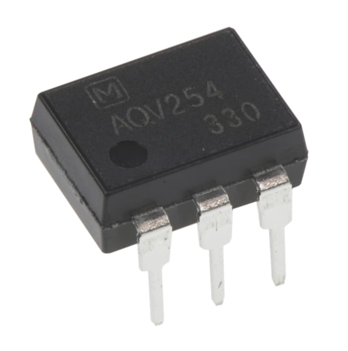 Panasonic, AQV254 DC Input MOSFET Output Optocoupler, Through Hole, 6-Pin DIP